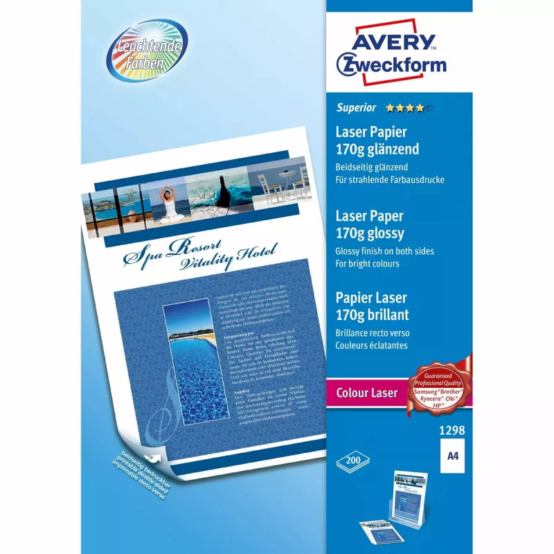 Fotopopierius A4 Avery Premium Colour Laser 170 g/m² blizgus baltas 1298