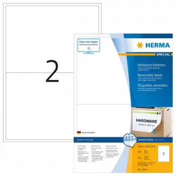 Nuimamos etiketės HERMA 10314 A4 199,6x143,5 mm