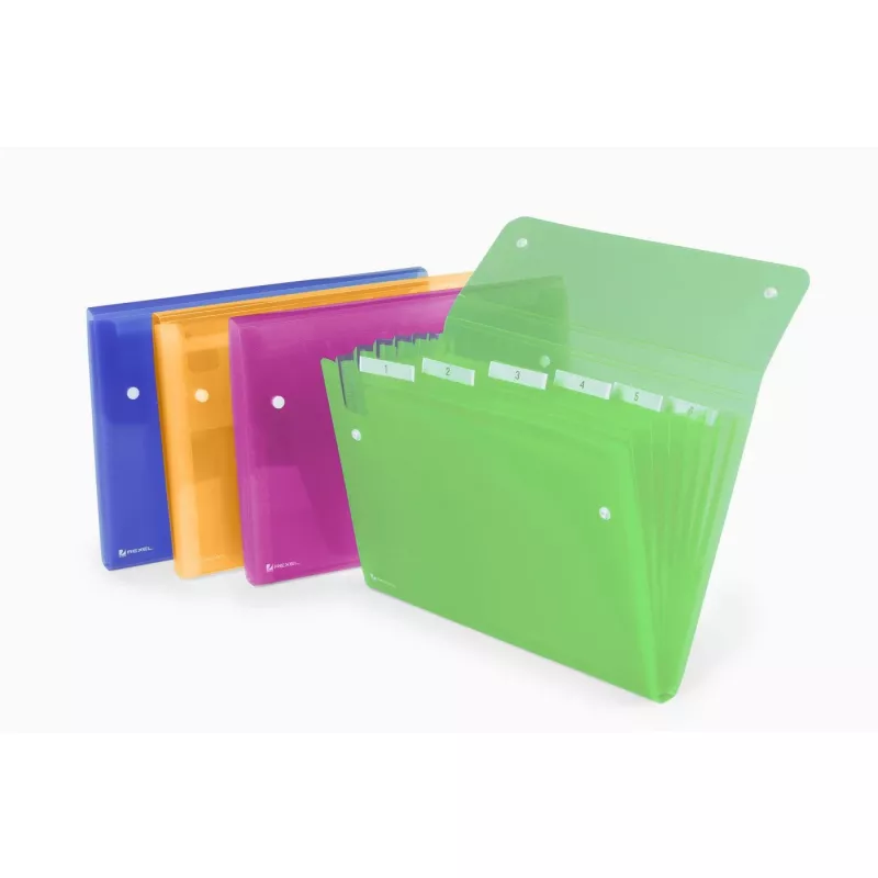 Rexel ICE Expander 6-Pocket Assorted, mėlyna, rožinė, skaidri, turkio, A4, 120 lapų, 6 skyriai