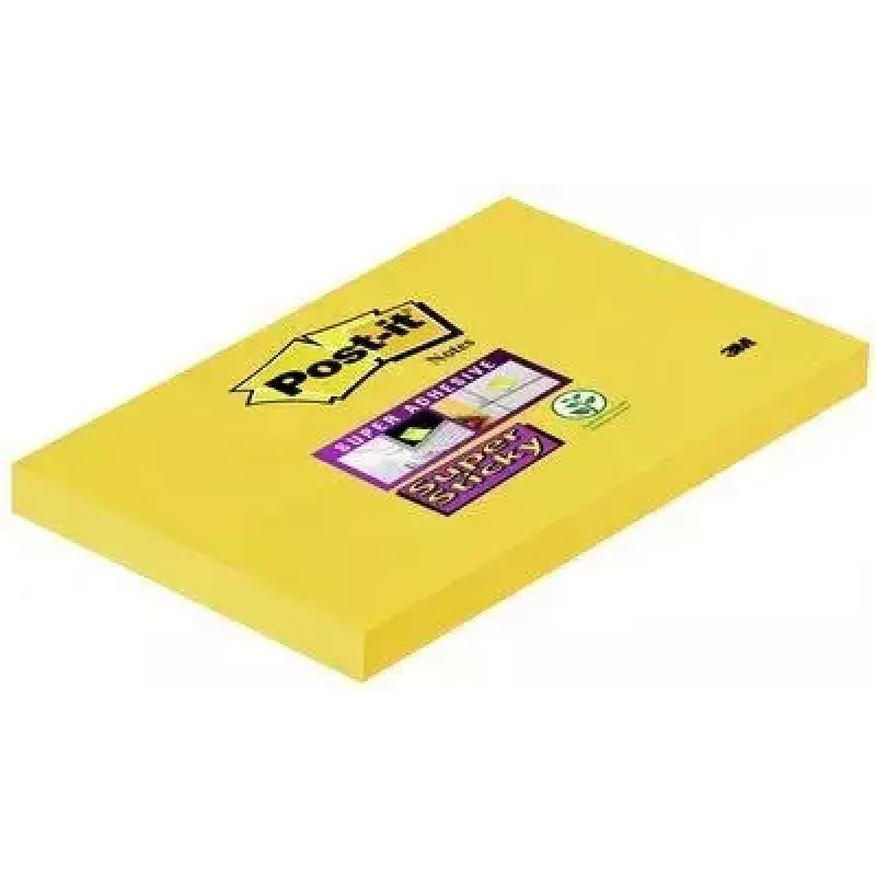 Post-It Lapeliai Popierius Stačiakampiai Geltoni 90 lapelių Lipnūs 3M