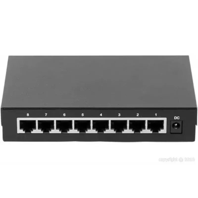 Nevaldomas komutatorius Dexlan 891008 8 prievadų Gigabit Ethernet juodas