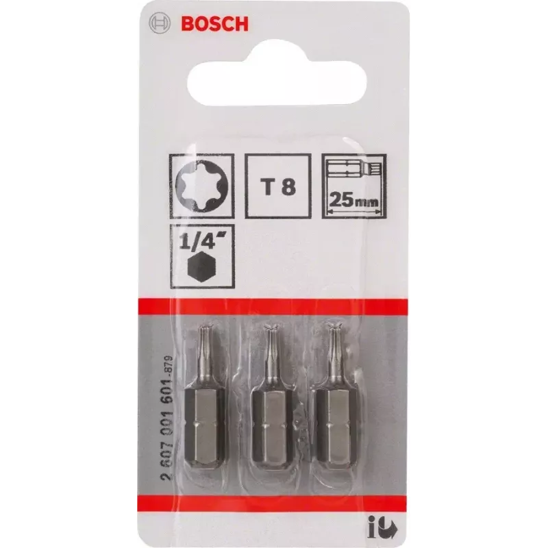 Atsuktuvų antgalis Bosch 2607001601 T8 ypač kietas 3 vnt. 25 mm