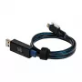 USB A/Lightning laidas RealPower 0,75 m juoda/mėlyna