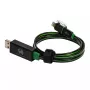 USB A/Lightning laidas RealPower 0,75 m juodas žalias