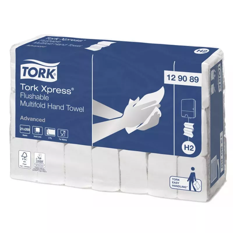 Popieriniai rankšluosčiai Tork 129089 200 lapų balti