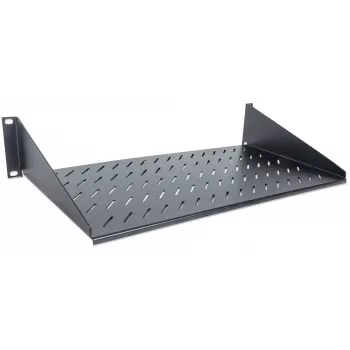 Intellinet 19 colių konsolinė lentyna, 2U, 2 taškų priekinis montavimas, 250 mm gylis, maks. 25 kg, juoda, trejų metų garantija