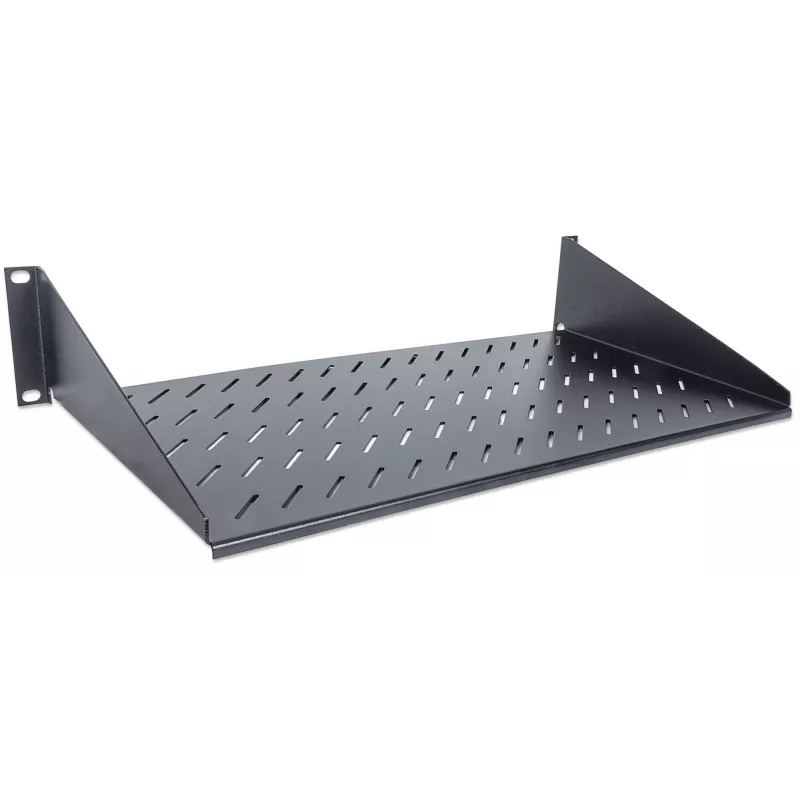 Intellinet 19 colių konsolinė lentyna, 2U, 2 taškų priekinis montavimas, 250 mm gylis, maks. 25 kg, juoda, trejų metų garantija
