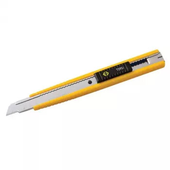 Universalus peilis C.K Tools T0951 pilkas geltonas nuplėšiamų ašmenų peilis