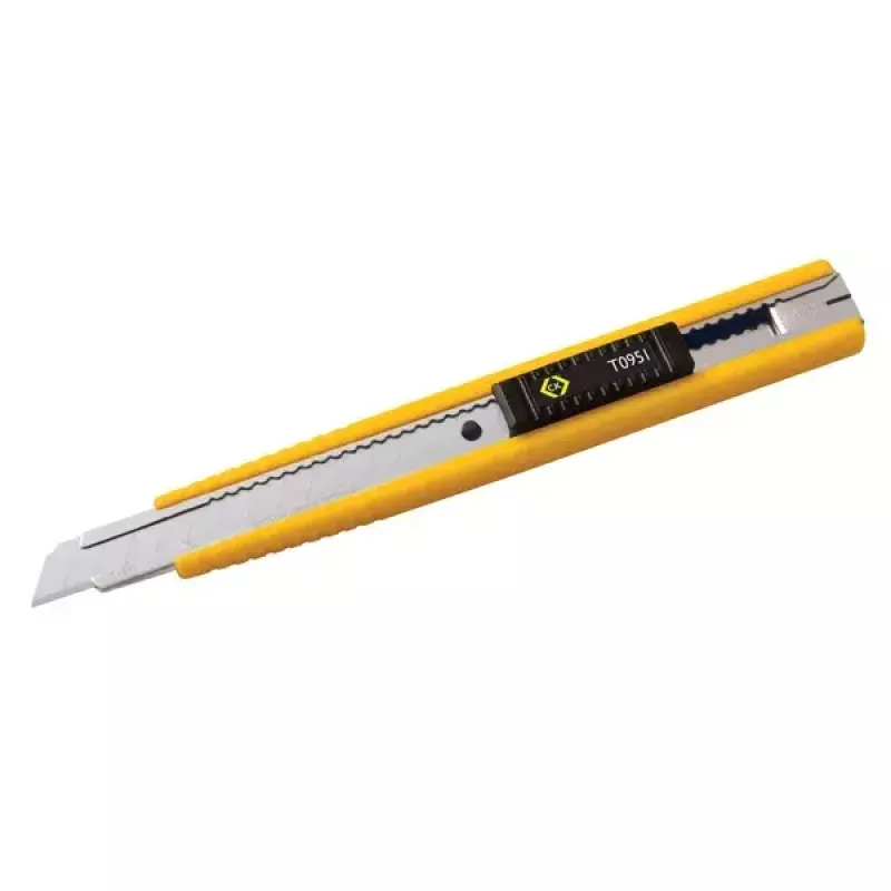 Universalus peilis C.K Tools T0951 pilkas geltonas nuplėšiamų ašmenų peilis