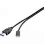 USB laidas Conrad Renkforce 1460360 USB 3.2 Gen 2 1 m USB A USB C juodas