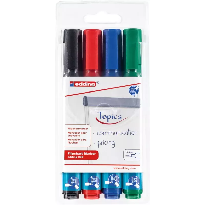 Marker Edding 380 Bullet tip Juoda Blue Green Red
