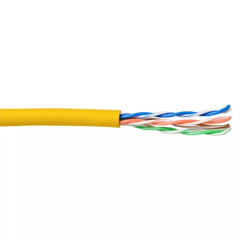 komutacinis kabelis ACT CAT5E U/UTP Stranded Geltona 100m