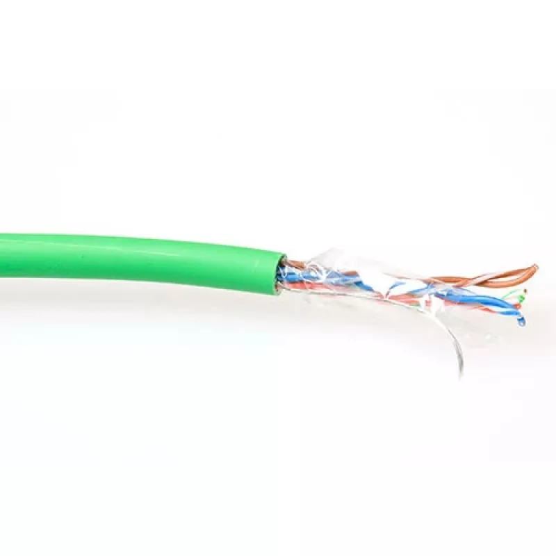 CAT5E F/UTP LSZH vytos poros komutacinis kabelis ACT FP770H žalias 100 m