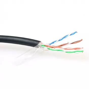 komutacinis kabelis ACT CAT5E F/UTP LSZH Stranded Juoda 100 m