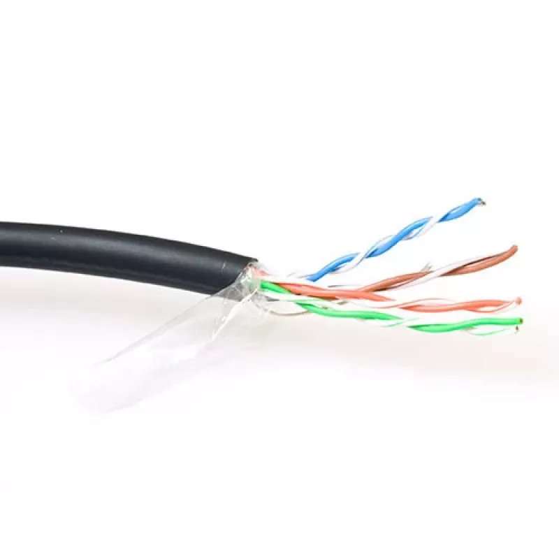 komutacinis kabelis ACT CAT5E F/UTP LSZH Stranded Juoda 100 m