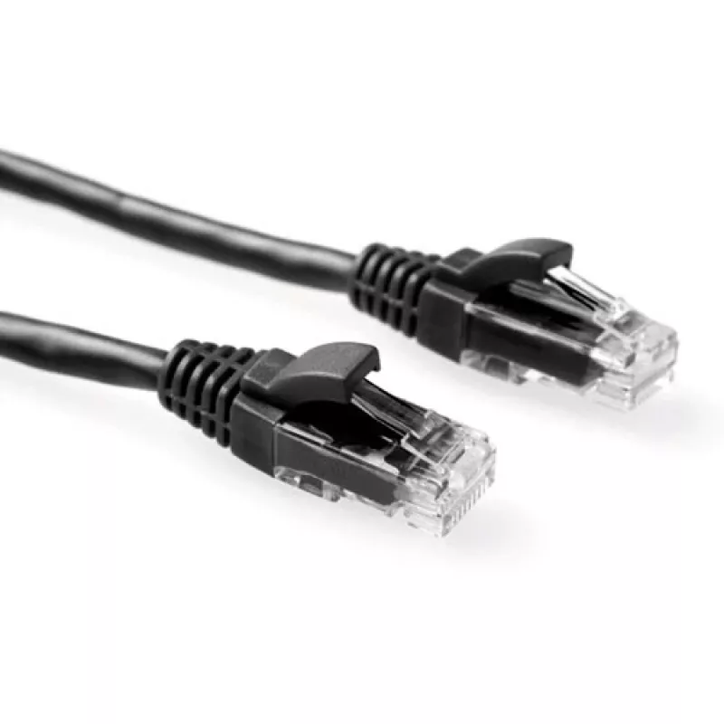 ACT juodas 1,5 metro U/UTP CAT6 komutacinis kabelis, komponentų lygio, su RJ45 jungtimis