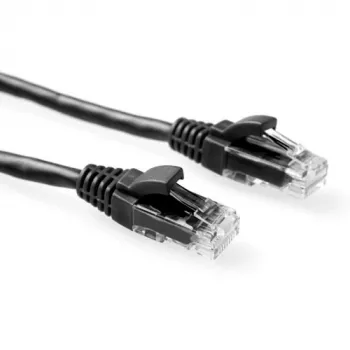 ACT juodas 5 metrų U/UTP CAT6 komutacinis kabelis, komponentų lygio, su RJ45 jungtimis