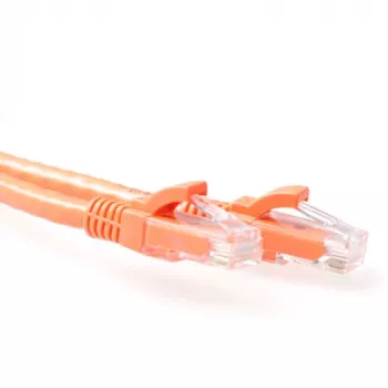 ACT oranžinis 3 metrų U/UTP CAT6A komutacinis kabelis be užkabinimų su RJ45 jungtimis