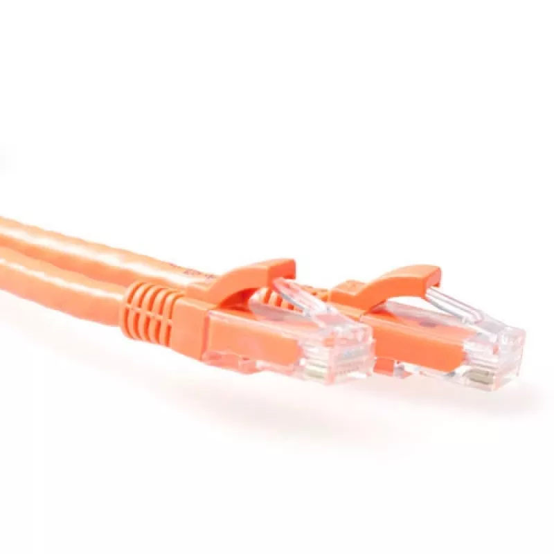 ACT oranžinis 15 m U/UTP CAT6A komutacinis kabelis, nelūžtančiais RJ45 jungtimis