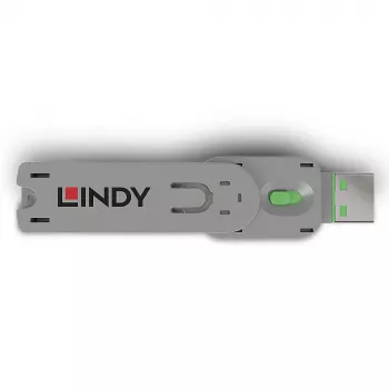 “Lindy” USB A tipo prievado blokavimo raktas, žalias, prievadų blokavimo raktas, USB A tipo, žalias, akrilnitrilo butadieno stirenas (ABS), 1 vnt., polietileninis maišelis