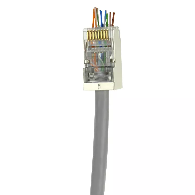 ACT RJ45 (8P/8C) CAT6 easyconnect ekranuota modulinė jungtis apvaliam kabeliui su vientisais arba suvytais laidininkais