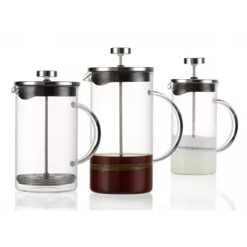 French Press Ritzenhoff & Breker Rio 0.8 L juoda sidabrinė permatoma