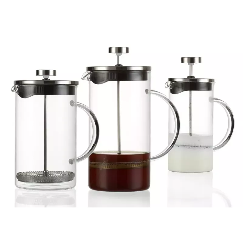 French Press Ritzenhoff & Breker Rio 0.8 L juoda sidabrinė permatoma