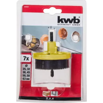 Skylių pjūklų rinkinys KWB 599000 7 vnt. 6,3 cm plastikui, medienai