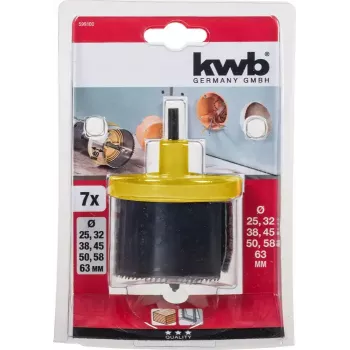 Skylių pjovimo rinkinys KWB 599100 7 vnt. 6,3 cm medienai ir plastikui