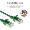 ACT Green 0,25 m LSZH U/FTP CAT6A duomenų centro plonas pataisymo kabelis su apsaugotais RJ45 kištukais