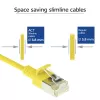 ACT geltonas 5 m LSZH U/FTP CAT6A duomenų centro plonas pataisų kabelis be užkabos su RJ45 jungtimis