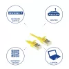 ACT geltonas 5 m LSZH U/FTP CAT6A duomenų centro plonas pataisų kabelis be užkabos su RJ45 jungtimis