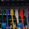 ACT geltonas 5 m LSZH U/FTP CAT6A duomenų centro plonas pataisų kabelis be užkabos su RJ45 jungtimis