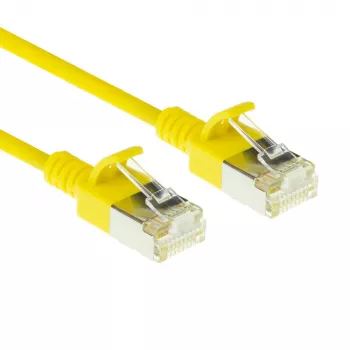 ACT geltonas 1,5 m LSZH U/FTP CAT6A plonas duomenų centro pataisomasis laidas su RJ45 jungtimis