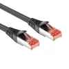ACT juodas 1 metro CAT6A U/FTP PVC didelio lankstumo nesusipainiojantis pataisymo kabelis su apsaugotais RJ45 jungtimis