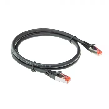 ACT juodas 10 metrų CAT6A U/FTP PVC didelio lankstumo nesusipainiojantis komutacinis kabelis su nesikabinančiomis RJ45 jungtimis
