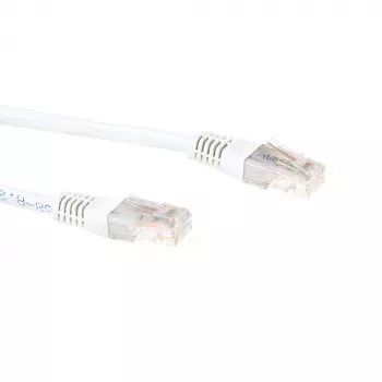 ACT baltas 1,0 metro LSZH U/UTP CAT6 komutacinis kabelis su RJ45 jungtimis