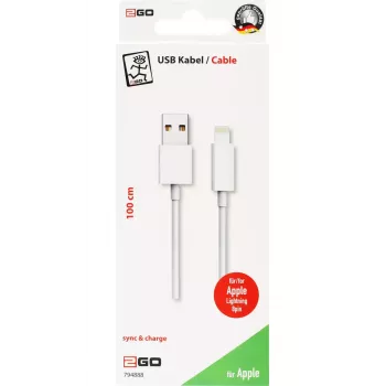 Lightning kabelis 2GO 794888 1m baltas USB B