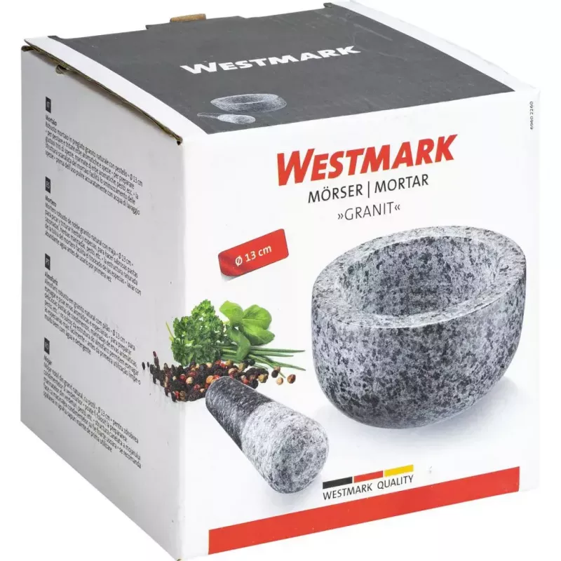 Grūstuvas ir piesta Westmark Granit pilka — Granitas, Ø 13 cm, 131×131 mm