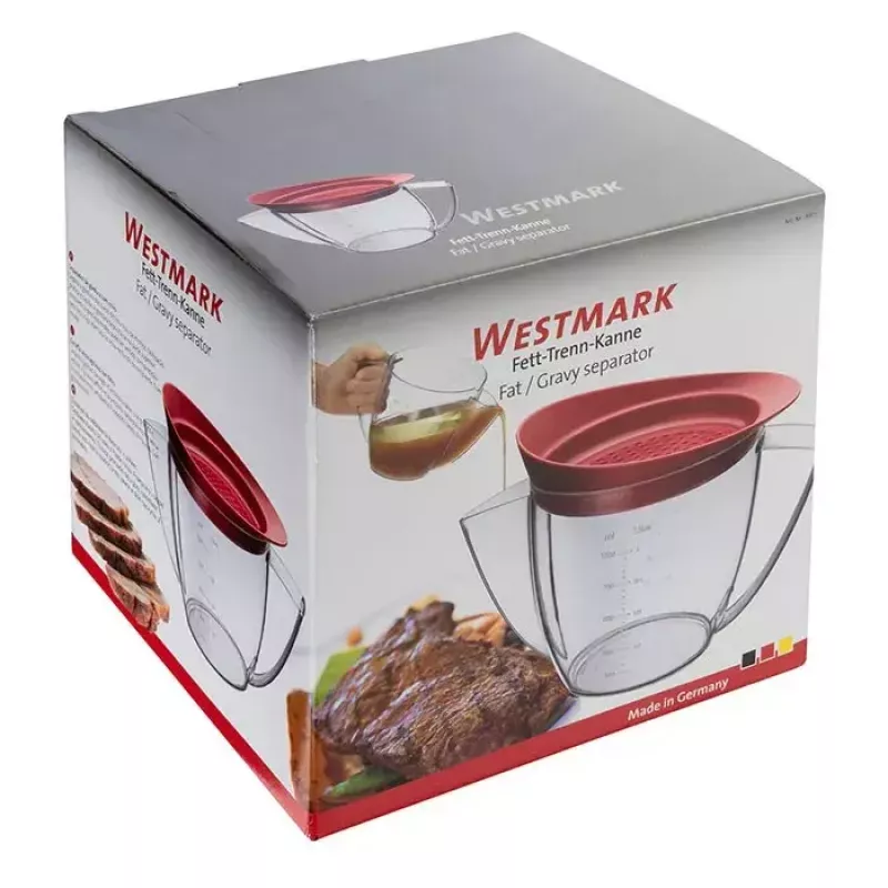 Riebalų separatorius Westmark 30752260 — 1000 ml plastikinis, permatoma rankena, 225×139×160 mm