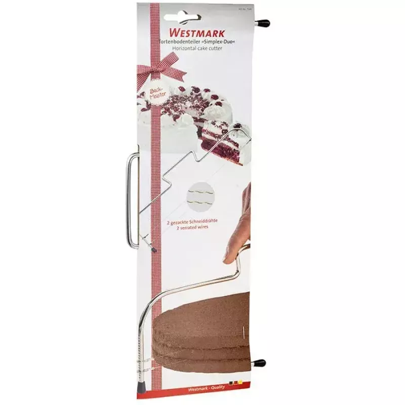 Vielinė torto pjaustyklė Westmark Simplex‑Duo, nerūdijančio plieno korpusas, juoda, plotis 320 mm