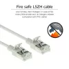 ACT pilkas 7 metrų LSZH U/FTP CAT6A duomenų centro plonas pataisymo kabelis be užkabinimų su RJ45 jungtimis