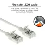 ACT pilkas 10 m LSZH U/FTP CAT6A duomenų centro plonas komutacinis kabelis be užkabinimo su RJ45 jungtimis