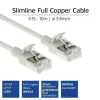 ACT pilkas 10 m LSZH U/FTP CAT6A duomenų centro plonas komutacinis kabelis be užkabinimo su RJ45 jungtimis