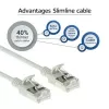 ACT pilkas 10 m LSZH U/FTP CAT6A duomenų centro plonas komutacinis kabelis be užkabinimo su RJ45 jungtimis
