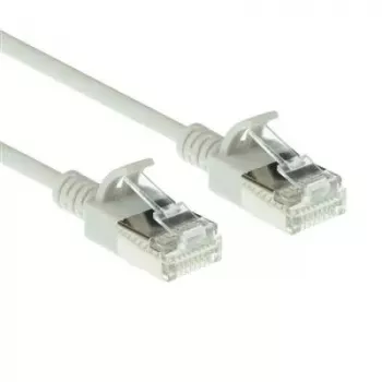ACT pilkas 10 m LSZH U/FTP CAT6A duomenų centro plonas komutacinis kabelis be užkabinimo su RJ45 jungtimis