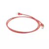ACT raudonas 10 metrų LSZH U/FTP CAT6A duomenų centro plonas pataisų kabelis su RJ45 jungtimis be užkabinimų