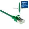 ACT Green 7 metrų LSZH U/FTP CAT6A plonas komutacinis kabelis duomenų centrams su nesikabinamomis RJ45 jungtimis