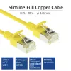 ACT geltonas 10 m LSZH U/FTP CAT6A duomenų centrų plonas komutacinis kabelis su apsaugotais RJ45 jungčių fiksatoriais