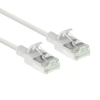 ACT baltas 2 m LSZH U/FTP CAT6A duomenų centro plonas komutacinis kabelis be užkabinimo su RJ45 jungtimis